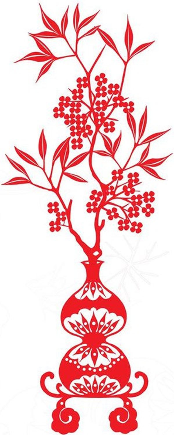 剪纸镂空不干胶花鸟大号碧桃牡丹白玉兰桂花墙贴喜字