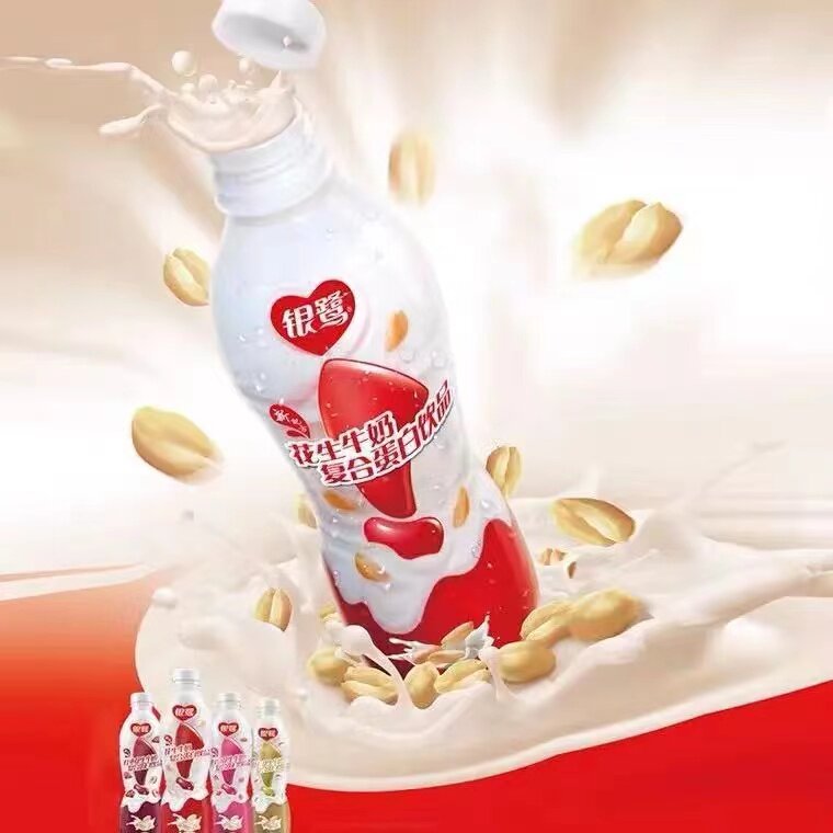 花生银鹭复合蛋白饮品含乳饮料450ml15瓶老人儿童含乳饮料