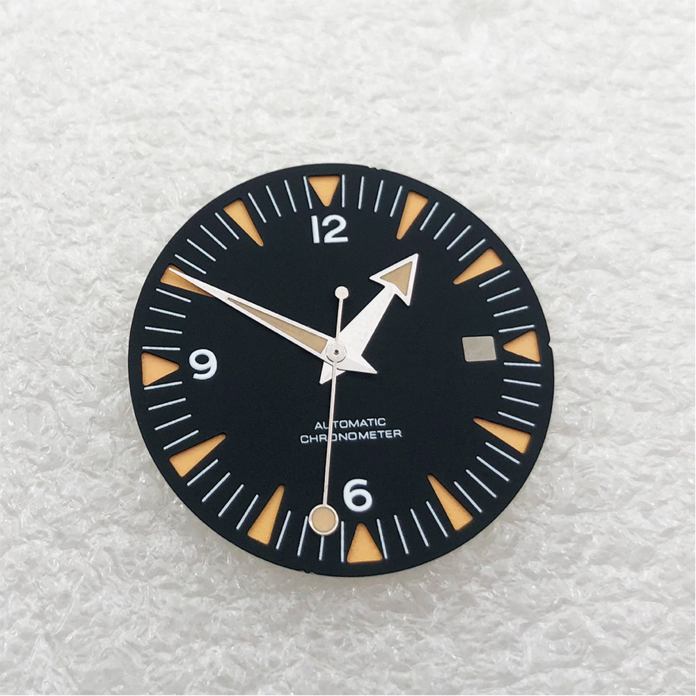 手表配件31mm表盘橘色表针适合美优达8215明珠配件