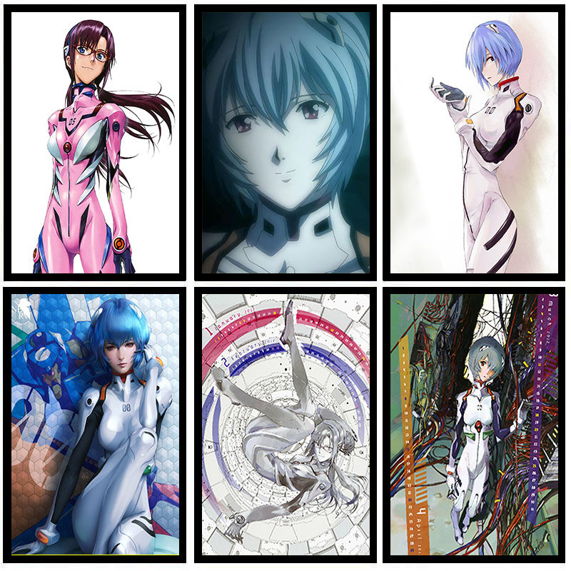 明日香真凌波丽渚薰真希希波radioeva潮牌框挂画现代装饰画