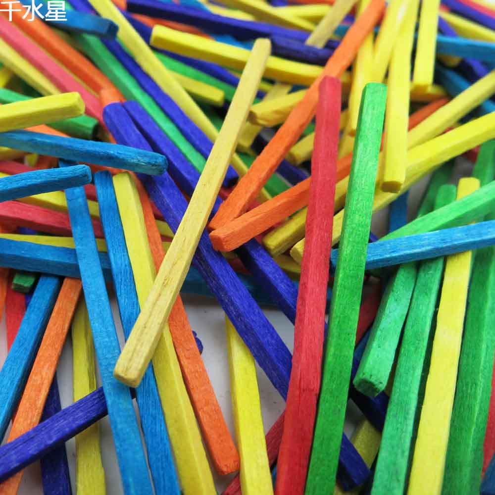 彩色火柴棒 diy小屋模型材料多色木棒 火柴棍 火柴杆 手工配件
