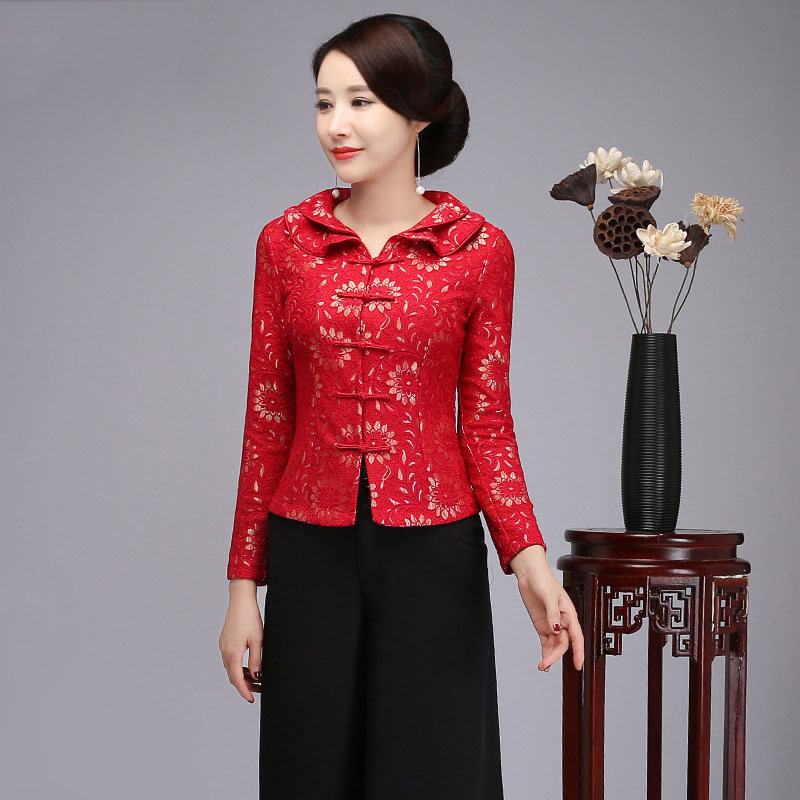 喜婆婆结婚结婚礼礼服中老年唐装长袖上衣秋装婚宴中老年女装