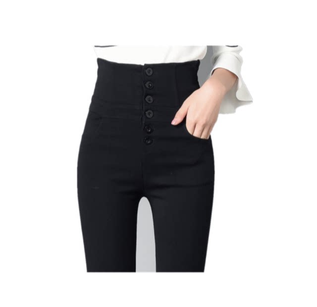 Spring and autumn tight trousers, super high waist, small feet pants, black leggings, female outer wear, thin Korean style high waist, wild thin style Spring and autumn tight trousers, super high waist, small feet pants, black leggings, female outer wear, thin Korean style high waist, wild thin style