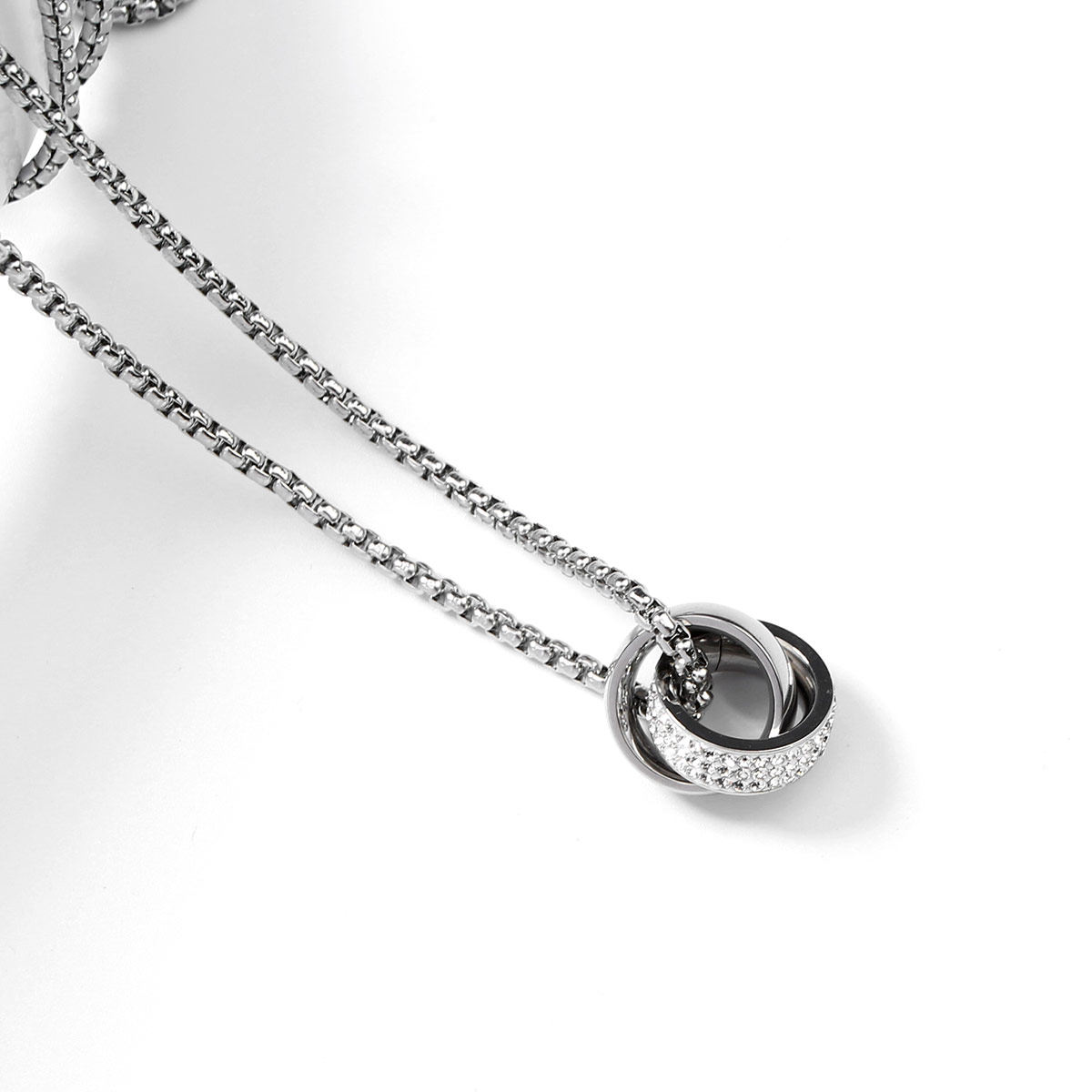 genanx闪电潮牌环环相扣挂链刻字加钻升级版项链圆环项链