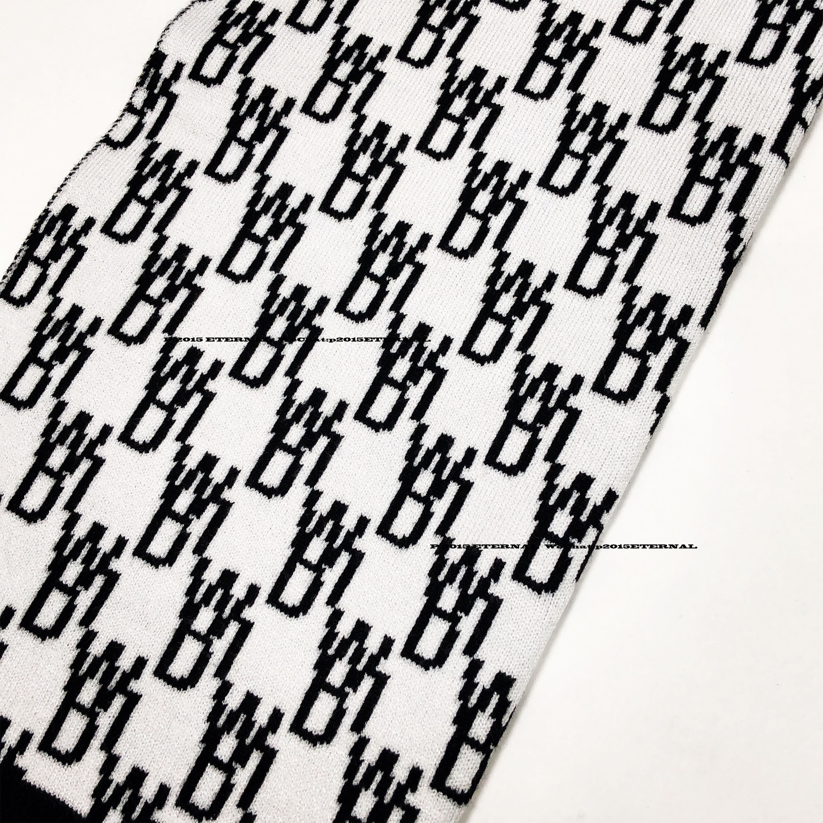 p2015现货we11done20fw老花满印logo超大羊毛针织双面围巾