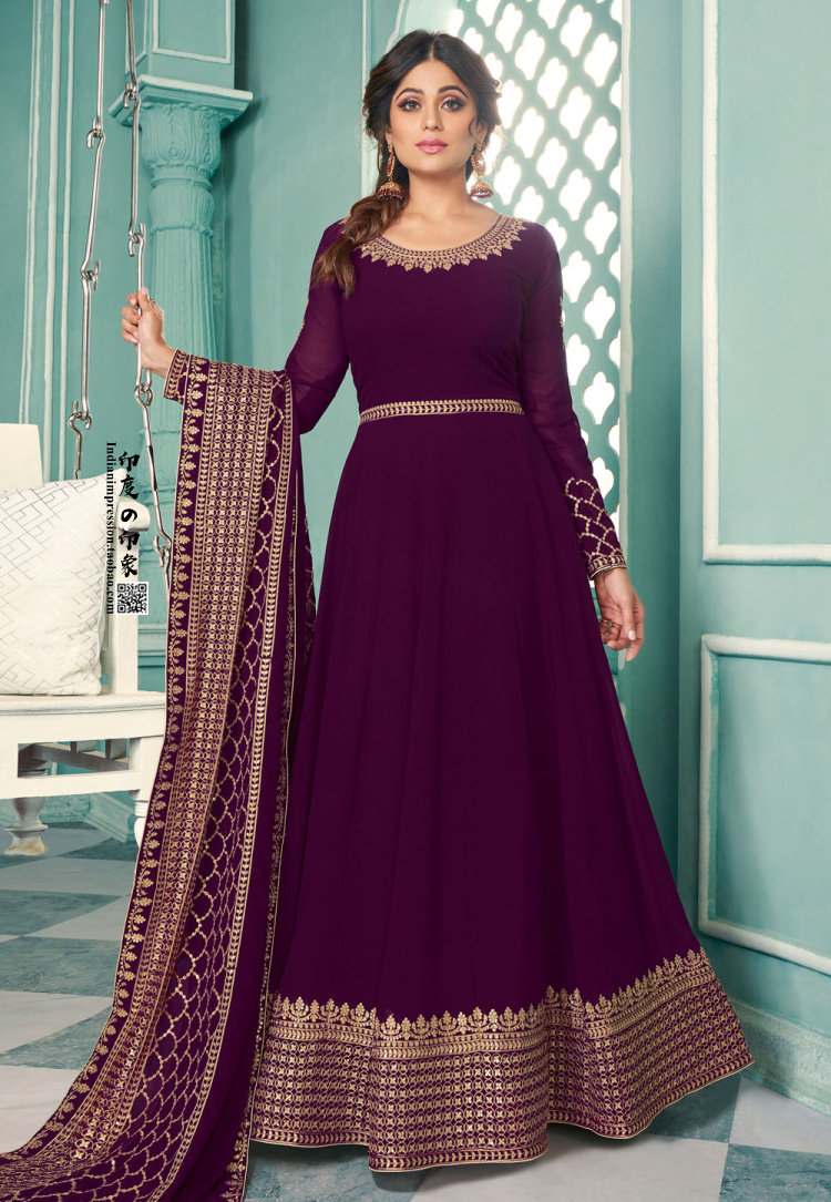 印度宝莱安娜卡丽长款连衣裙三件件套圆领长袖连衣裙