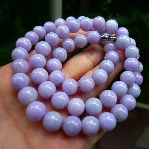 项链紫玉之瑞缅甸天然翡翠冰糯种满粉紫罗兰翡翠女款颈饰