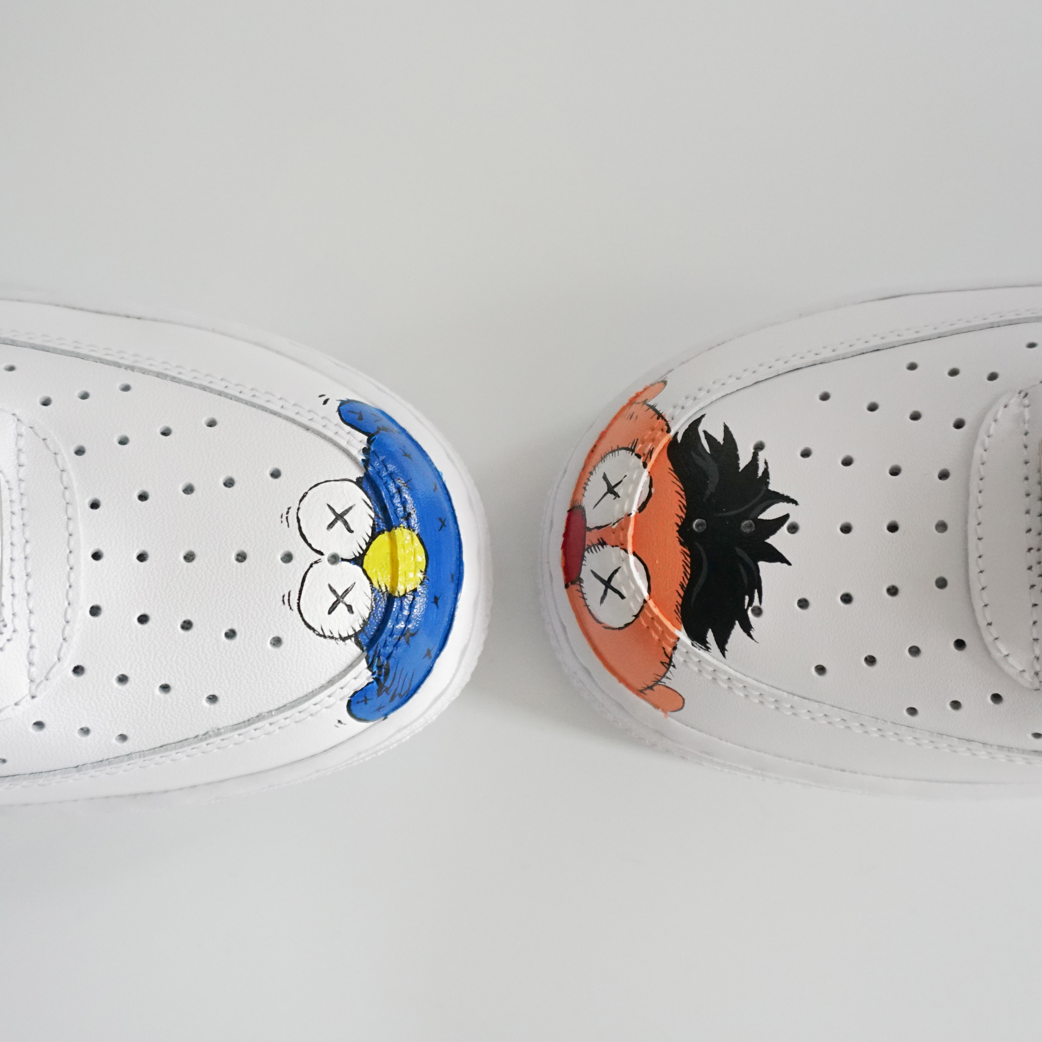 nikeairforce1芝麻街kaws动漫图案diyaf1纯白空军一号板鞋