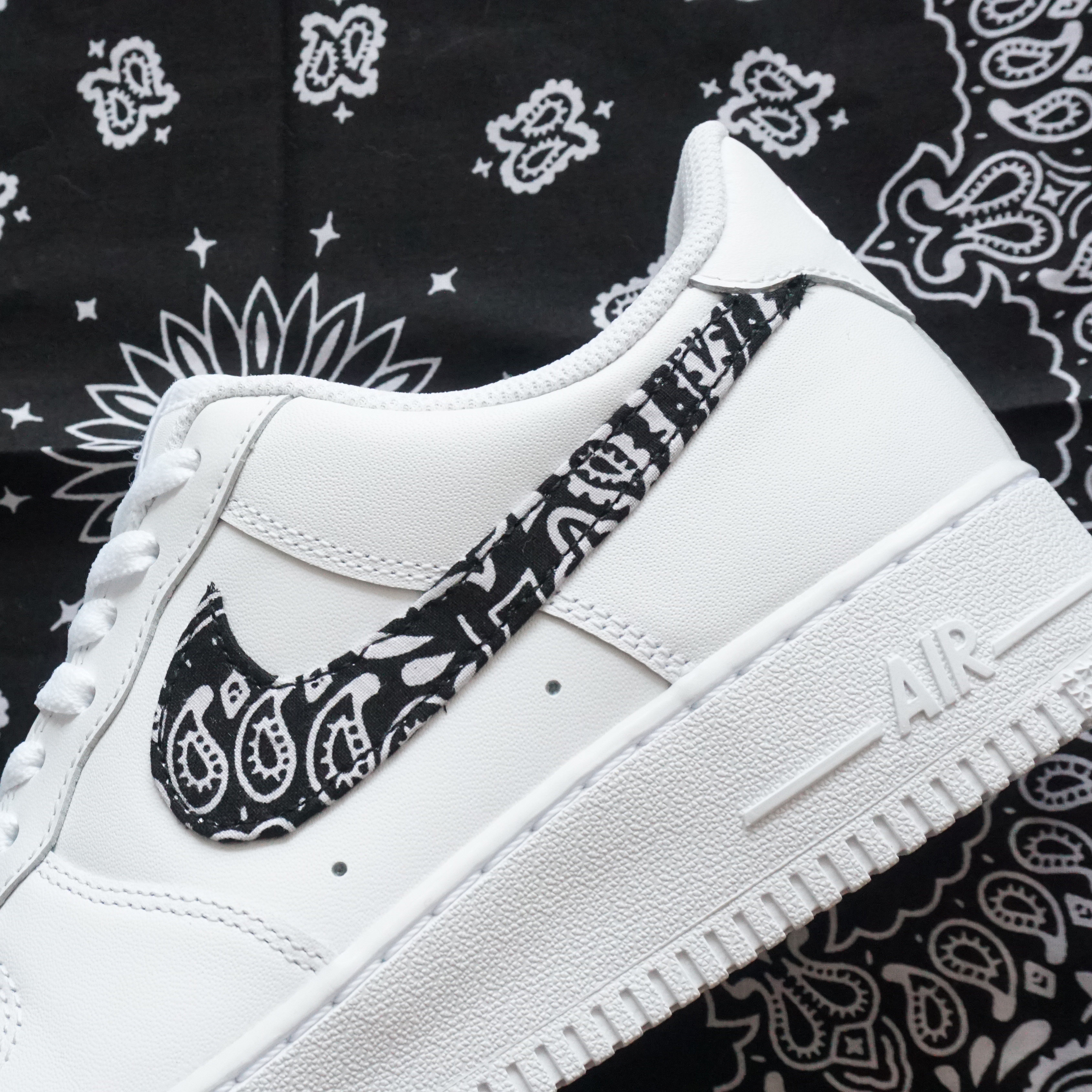 nikeairforce1腰果花勾客制diy纯白af1空军一号板鞋