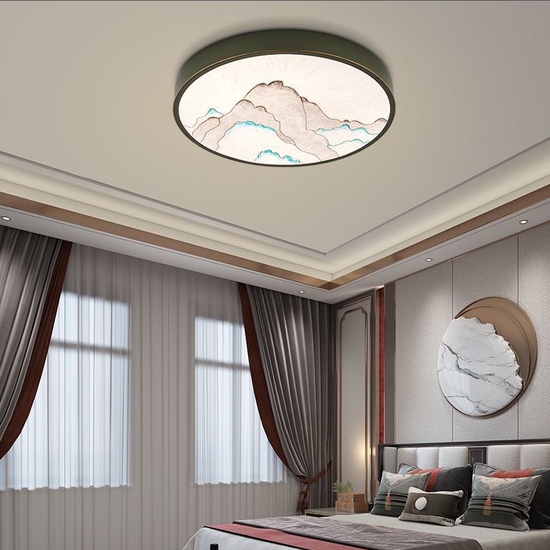 三雄极光青山卧室吸顶灯书房灯新中式珐琅彩装装饰其它灯具灯饰