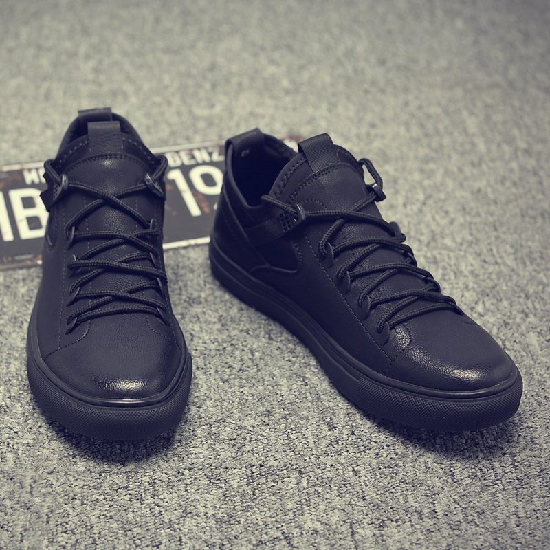 鞋子男2022新款春季男鞋潮鞋韩版潮流百搭板鞋黑色休闲鞋商务皮鞋