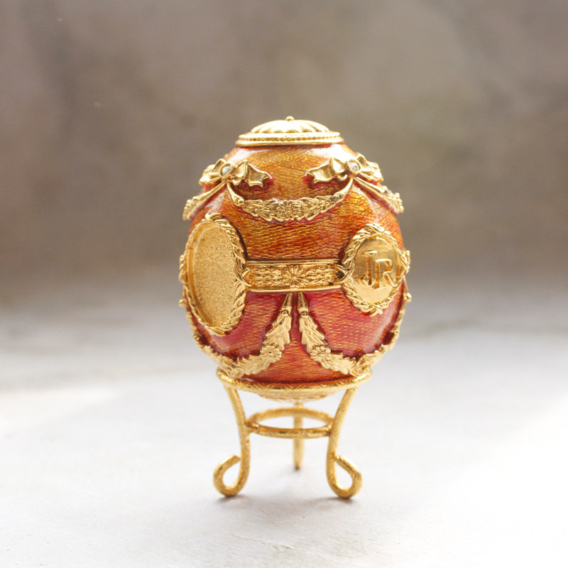 joanrivers美国进口珐琅彩蛋法贝收藏精美相片摆件