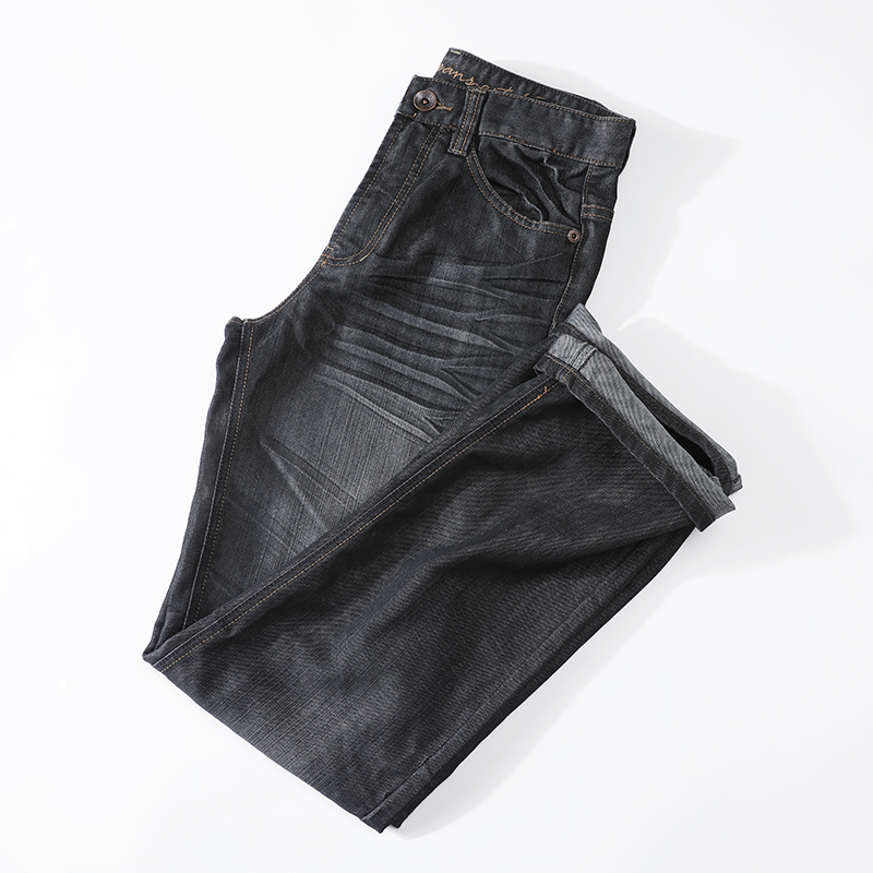 挺括有弹性  老王外贸剪标男装直筒阔腿百搭时尚潮牌休闲牛仔长裤