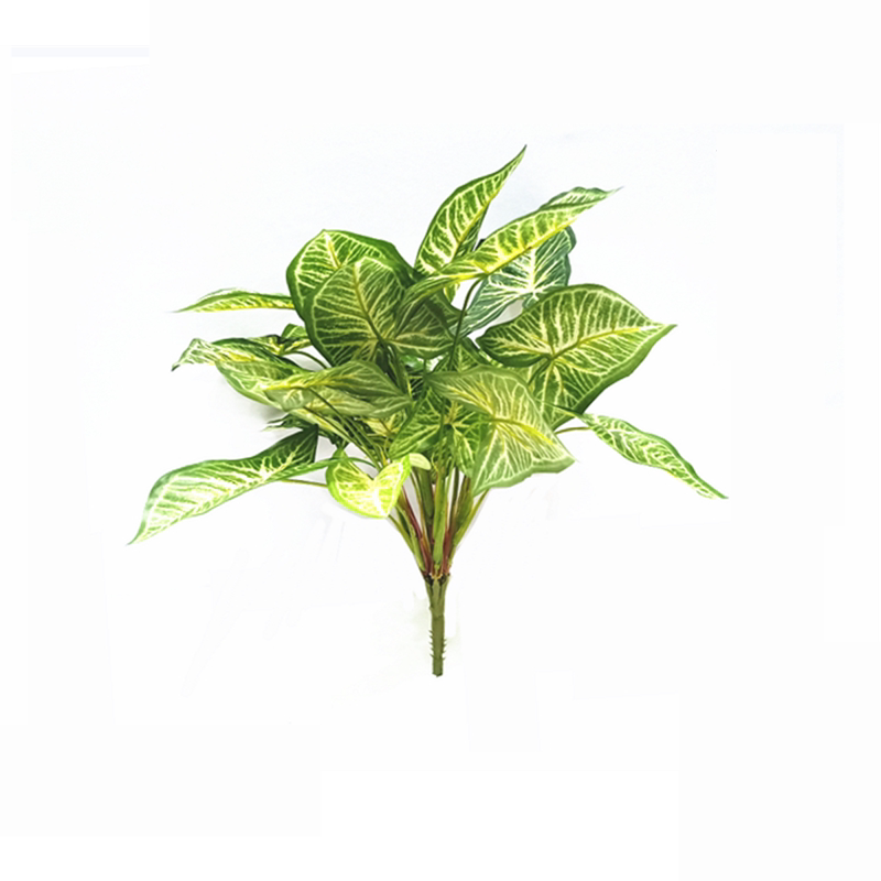 素材仿真绿萝绢布布叶子白筋海芋叶立体植物仿真绿植