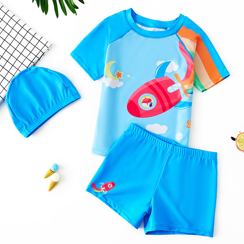 儿童游泳衣男童中大宝宝分体防晒速干2020年新款儿童泳衣