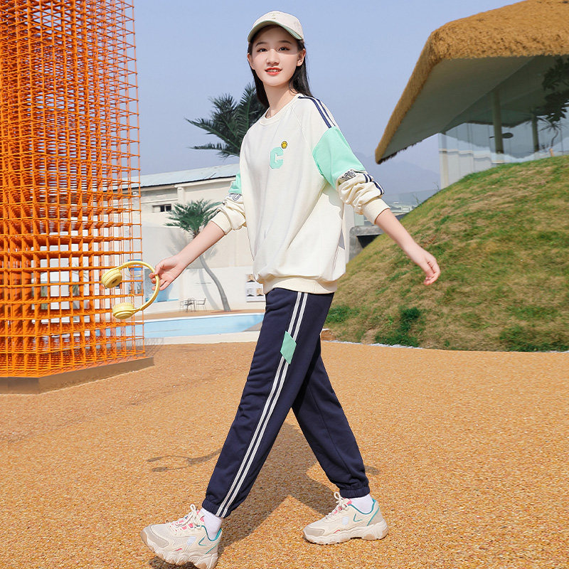 初中女生秋装运动套装少女大童高中中学生春秋休闲运动套装