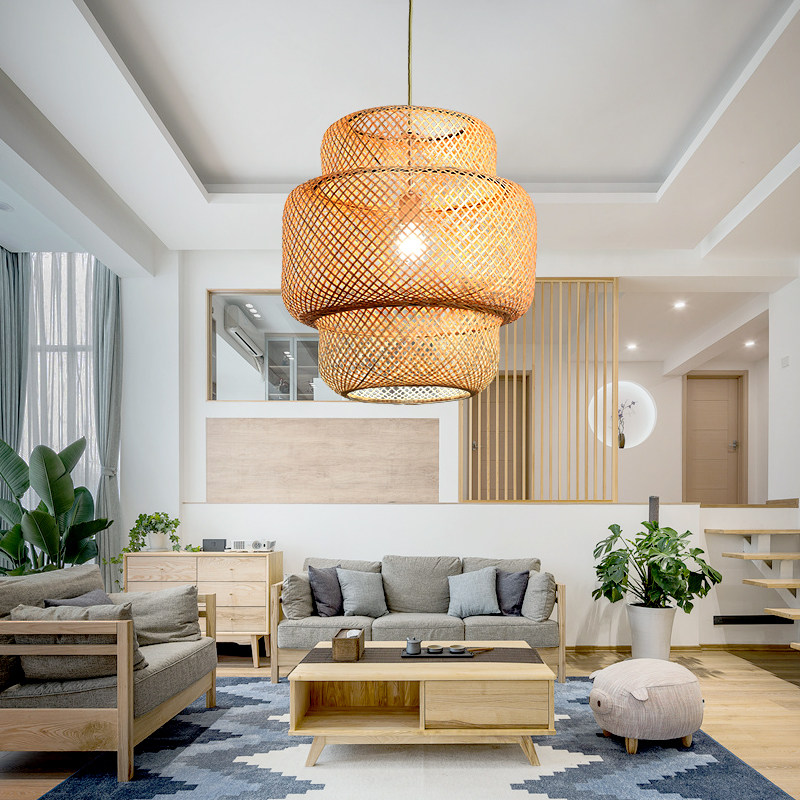 竹艺竹编吊灯民宿客厅2020新款北欧风格网红客厅吊灯