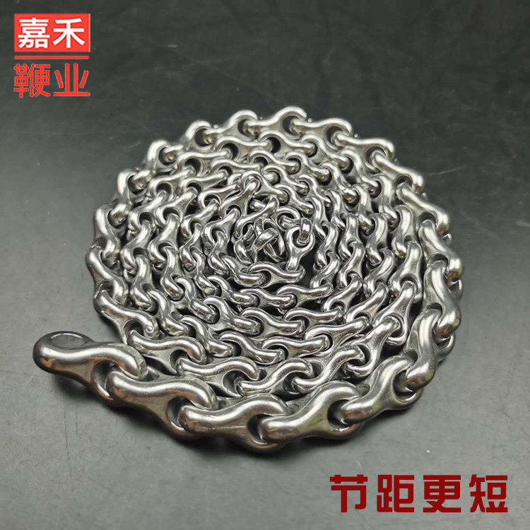 龙骨麒麟鞭子响鞭健身甩鞭不锈钢无纹厚壁短环九节鞭