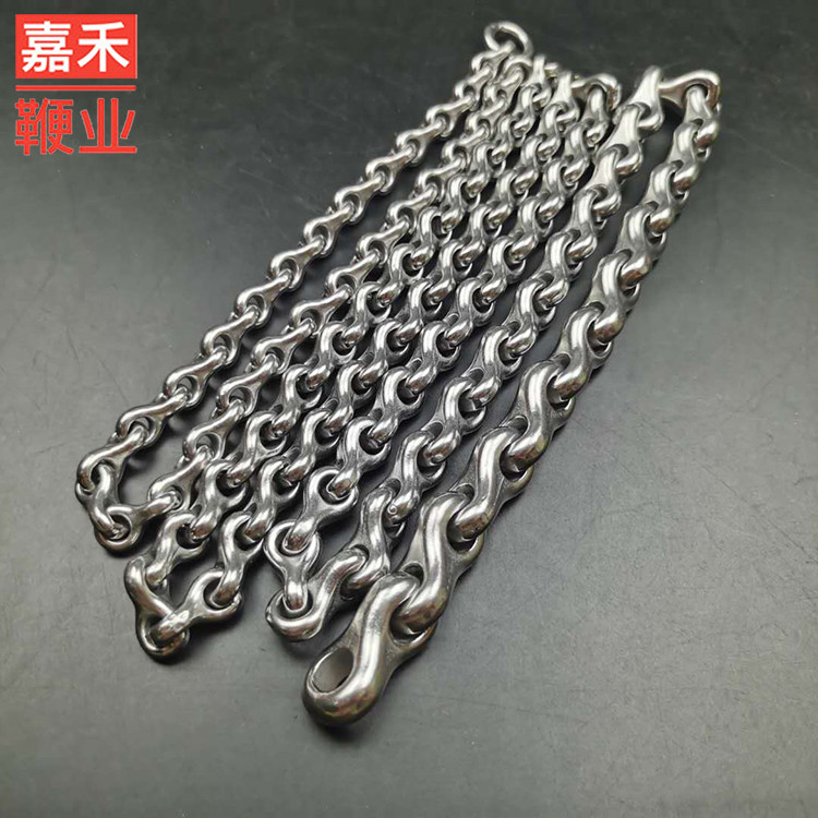 龙骨麒麟鞭子响鞭健身甩鞭不锈钢无纹厚壁短环九节鞭