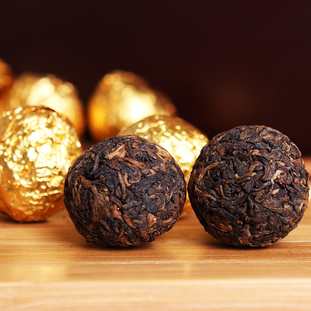 景迈云南普洱茶茶叶熟茶手工小沱五星龙珠250克普洱