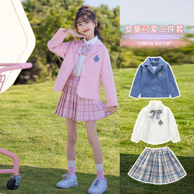 女童套装秋装jk正版短裙制服公主校服大童连衣裙子学生女孩的衣服