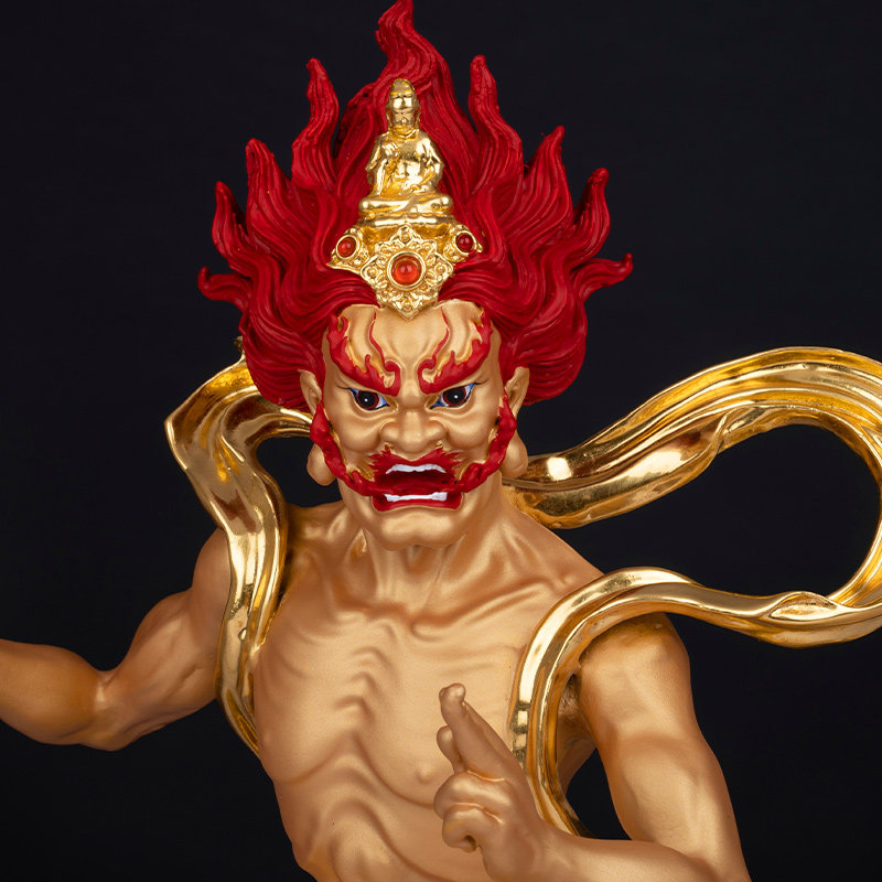 大士佛像纯铜贴金面然乌尤鬼王菩萨普度公法装饰摆件