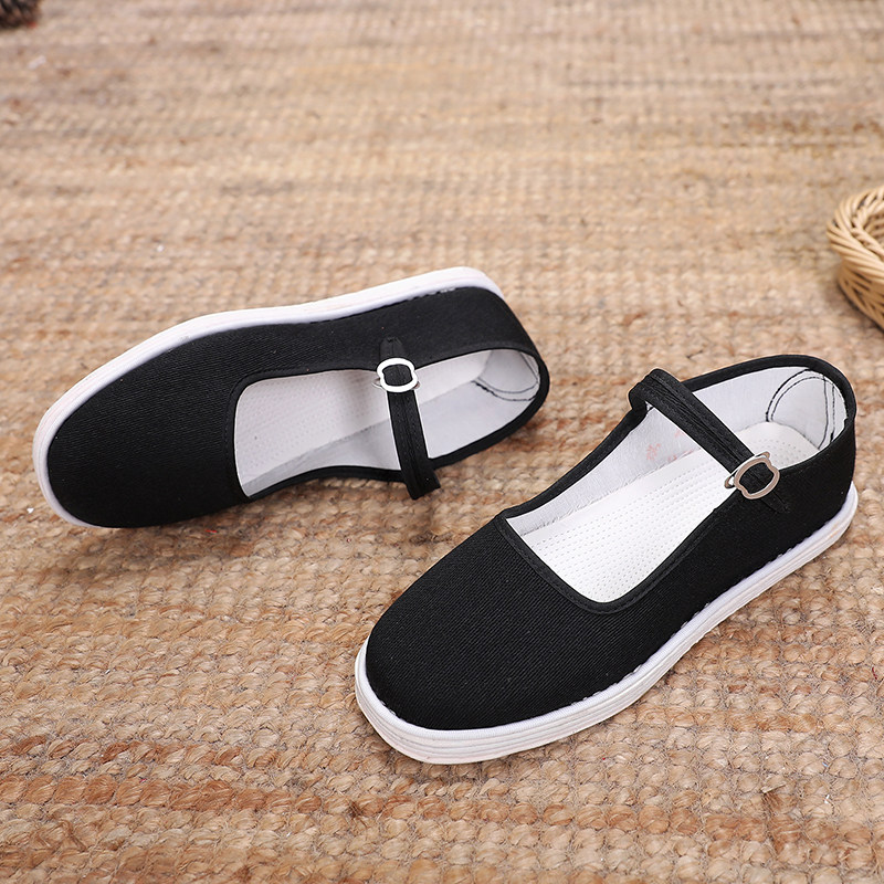 布鞋老北京布鞋女款手工千层中老年人透气养脚休闲黑布布鞋