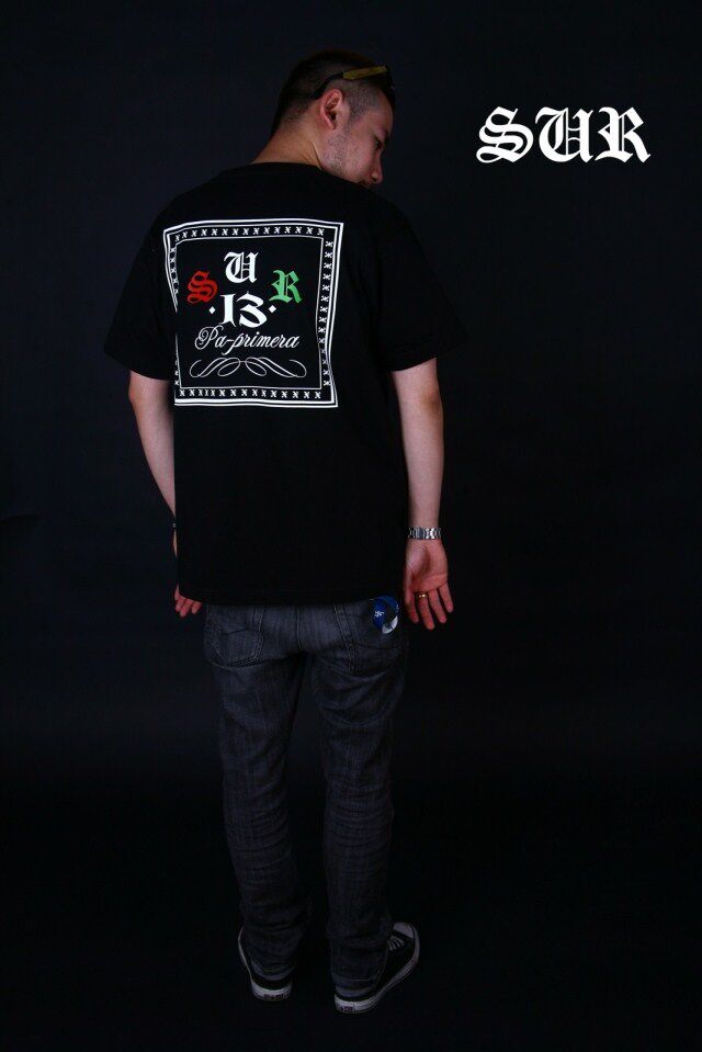 sur美国西海岸帮派匪帮墨西哥配色westcoast腰果方巾t恤