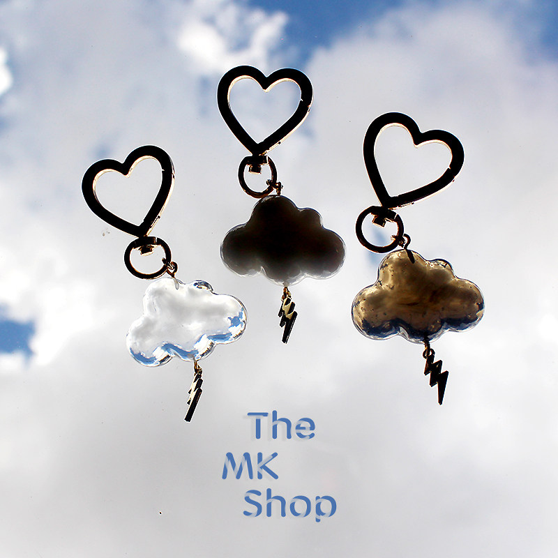 原创云朵雷电爱心挂扣包包挂件汽车包挂件