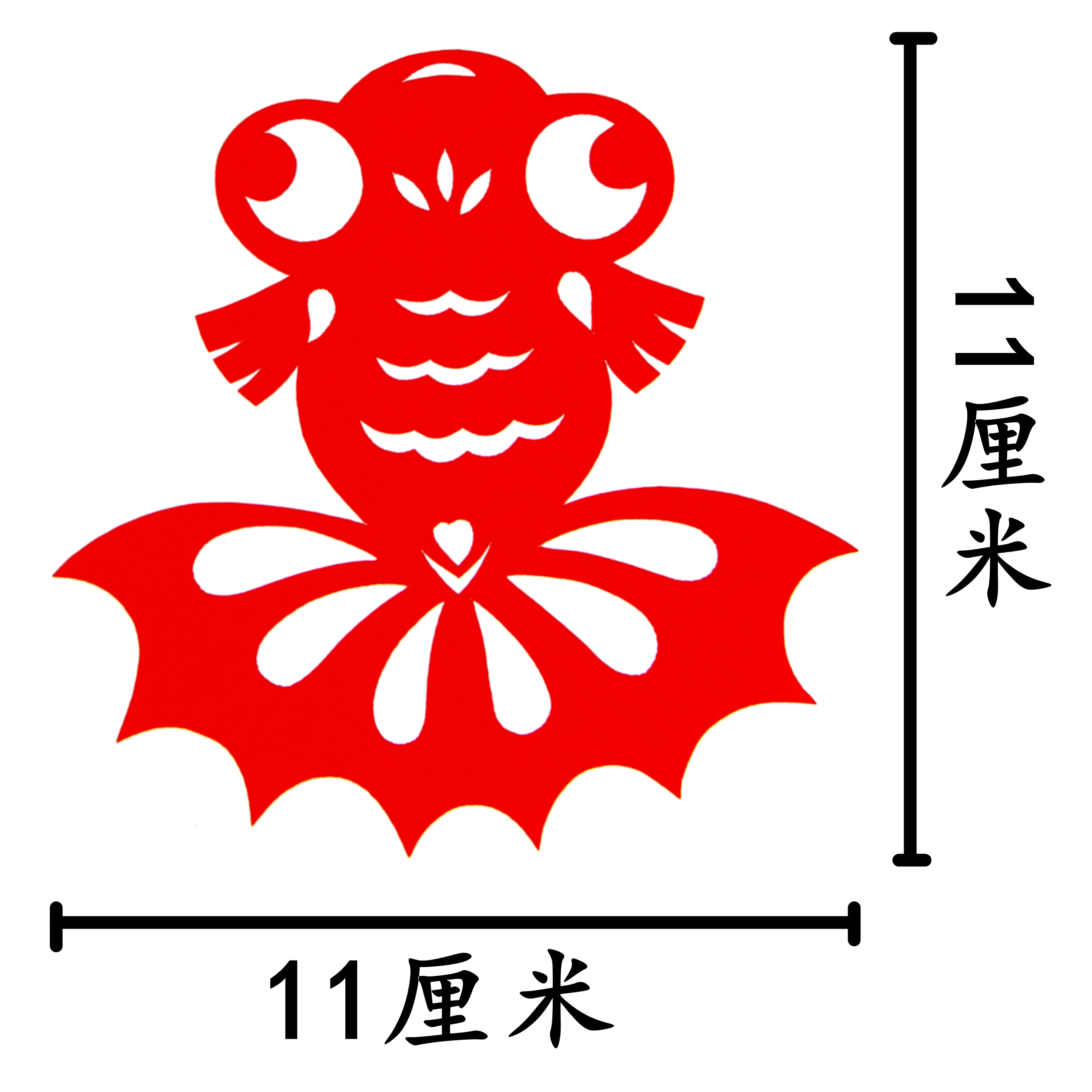 青岛古雅雅纯手工剪纸成品品红色金鱼卡通可爱剪纸