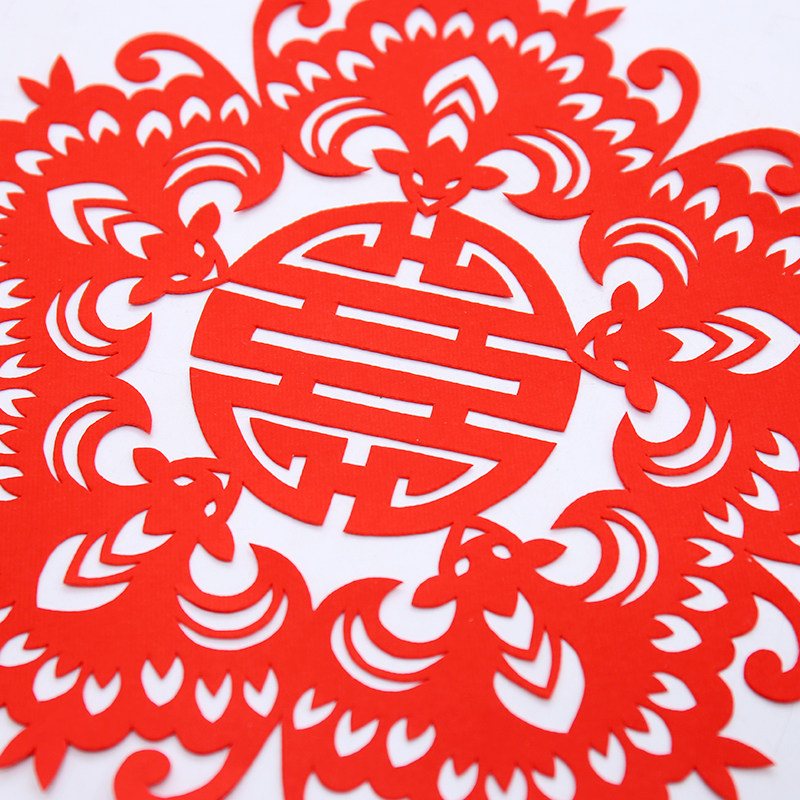青岛古雅手工剪纸五福捧寿字传统非遗文化手工艺剪纸