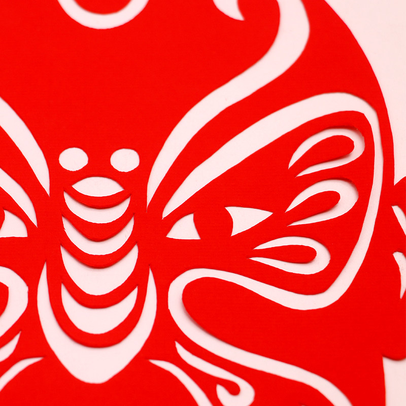 手工剪纸成品京剧脸谱套装中国国风双面红色窗花剪纸