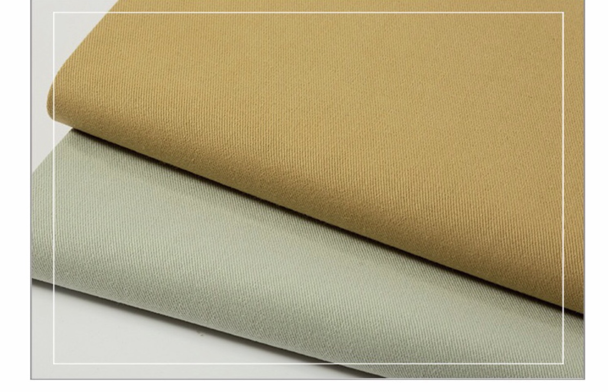 加厚斜纹纱卡纯色卡其卡其布布料工装裤子风衣海绵垫