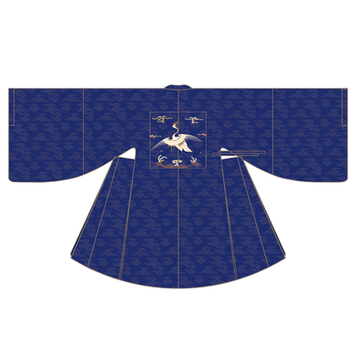 惜物国风馆明制汉服文官一品仙鹤绣花云纹圆领袍补服婚服