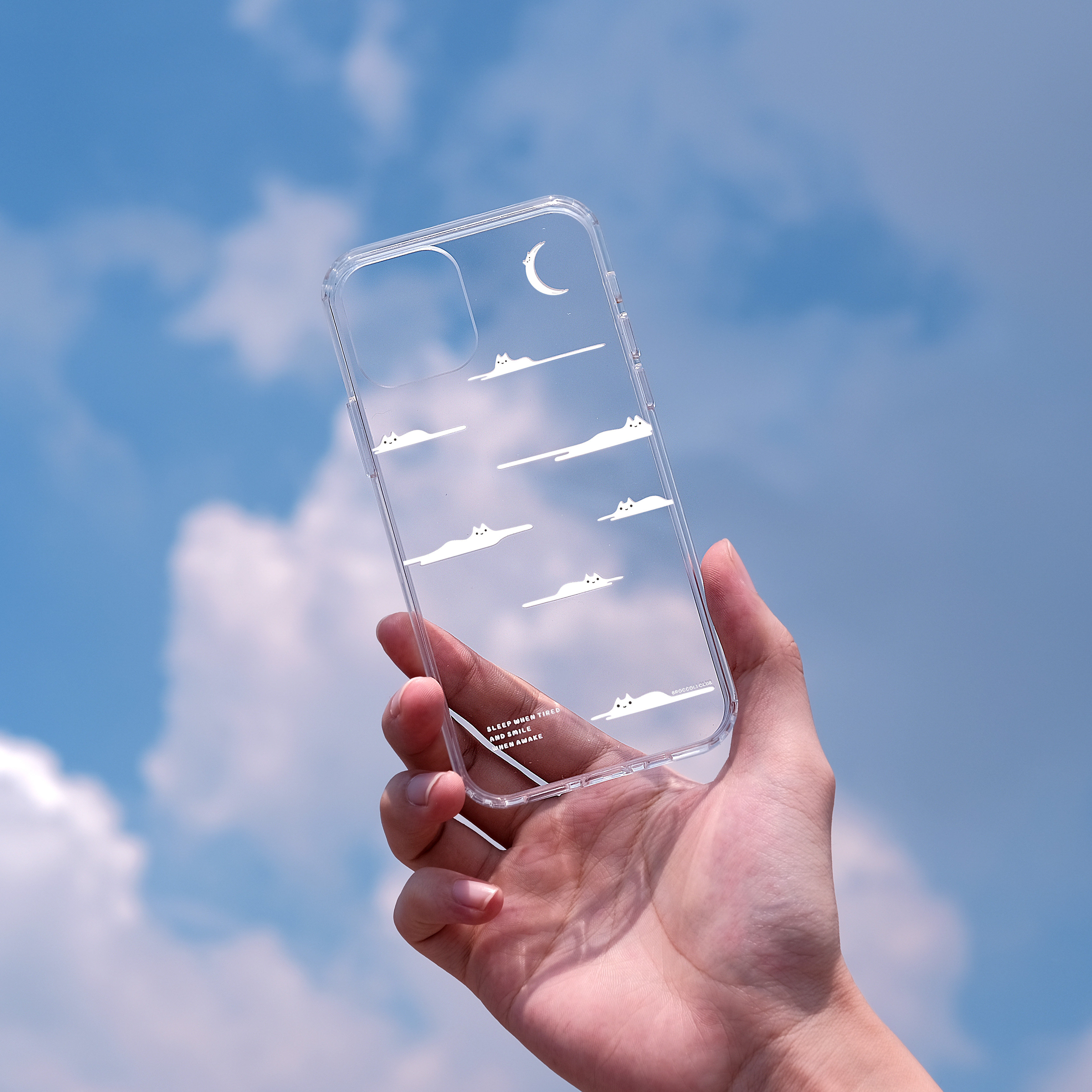 创意猫咪云朵透明手机机壳适用于iphone12苹果11promax手机保护套