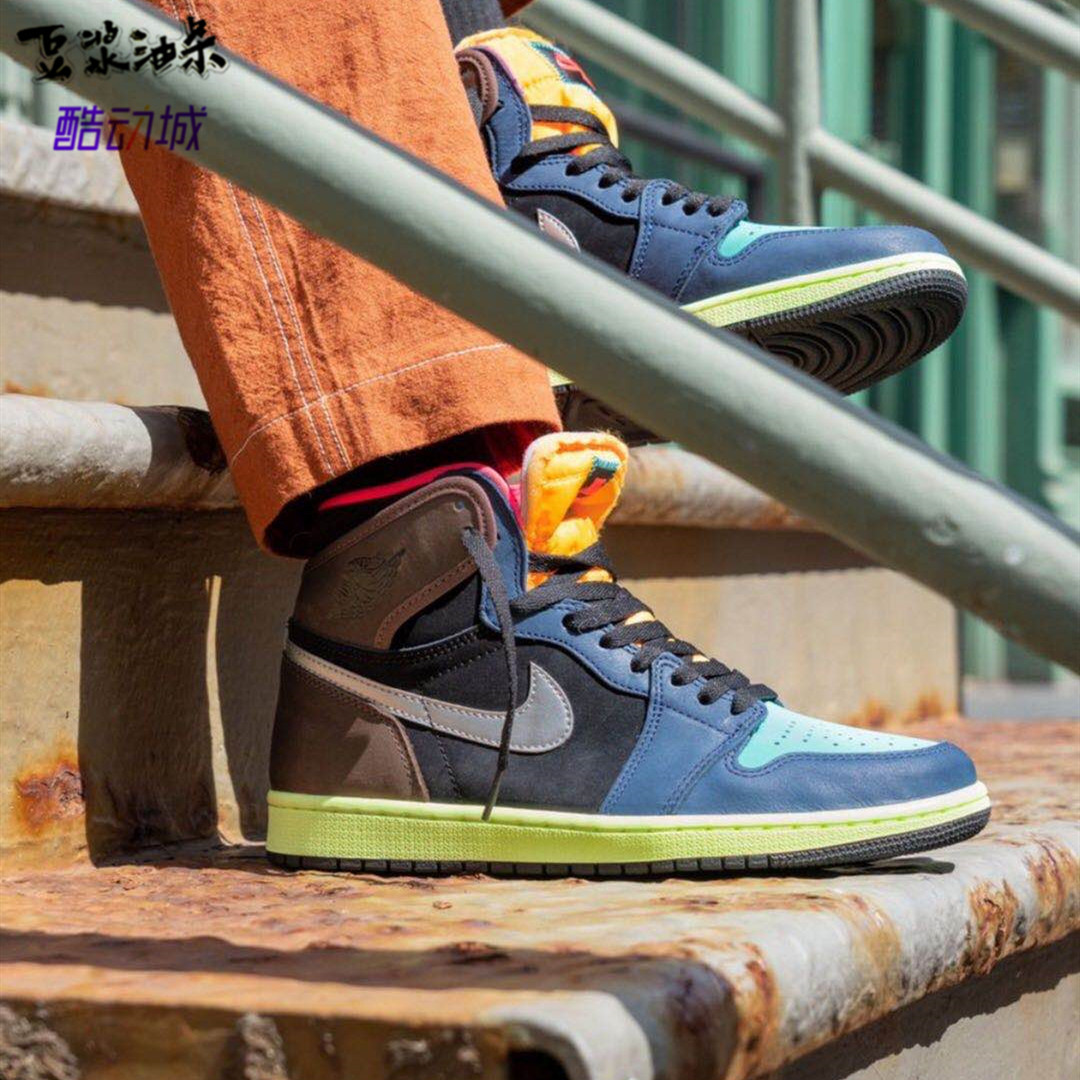 airjordanaj1陈伟霆同款生物黑客彩色拼接高帮篮球鞋