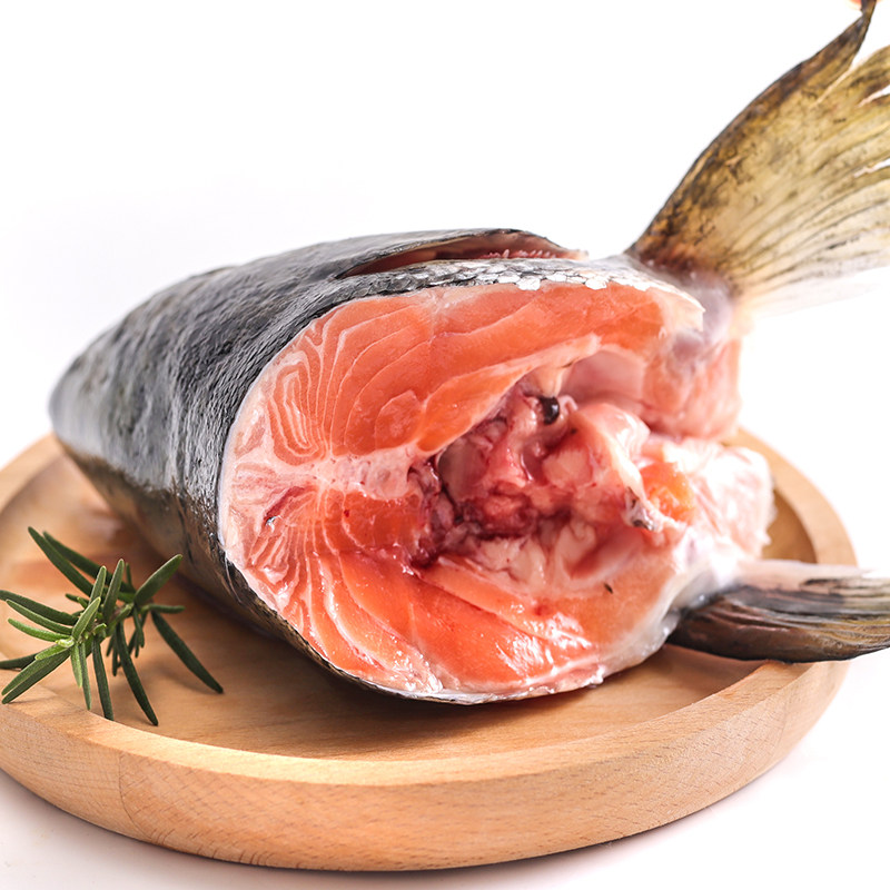 三文鱼鱼头边角新鲜海鲜冷冻三文500g炖蒸烧烤三文鱼