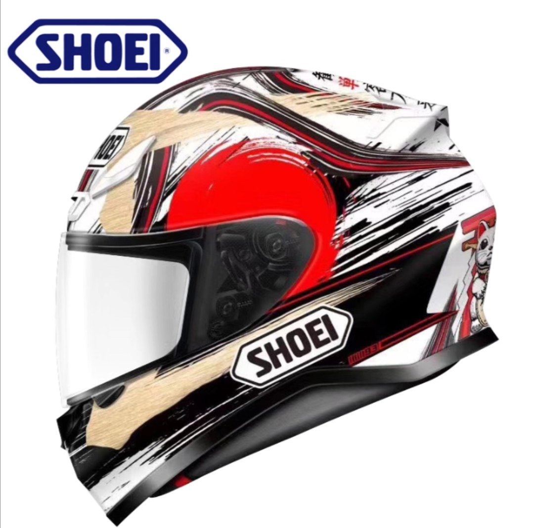 百客shoeiz7马奎兹招财猫电源彩虹摩托车头盔全盔摩托车头盔