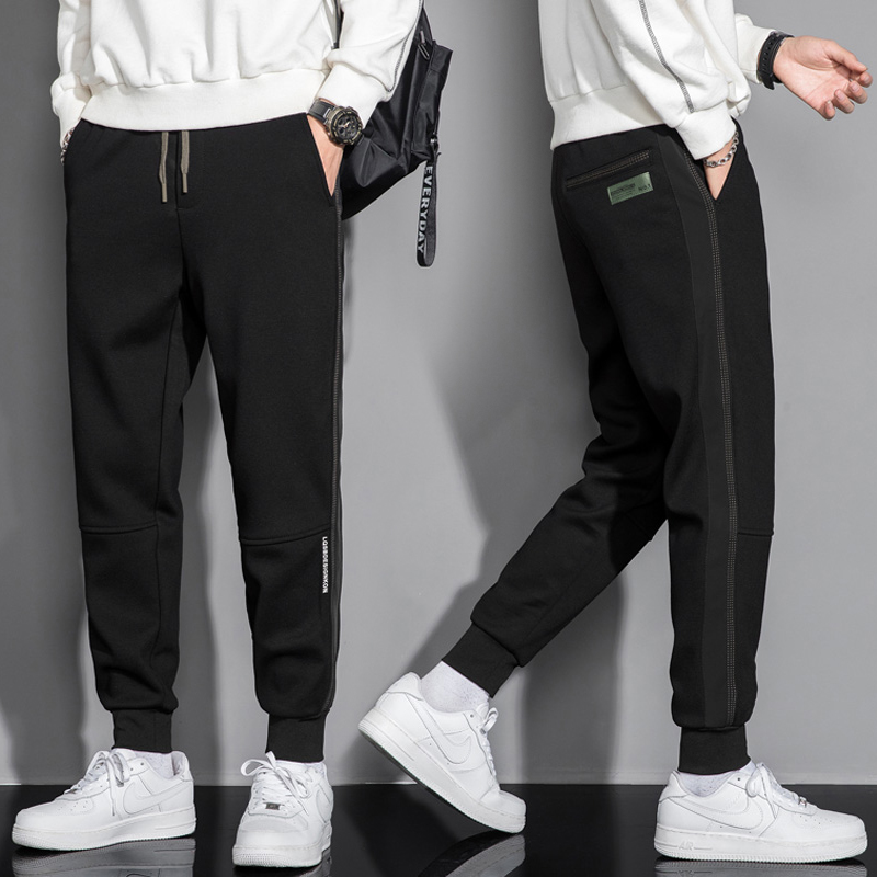 运动裤男春秋款宽松休闲长裤子束脚裤韩版潮流秋冬季加绒男士卫裤