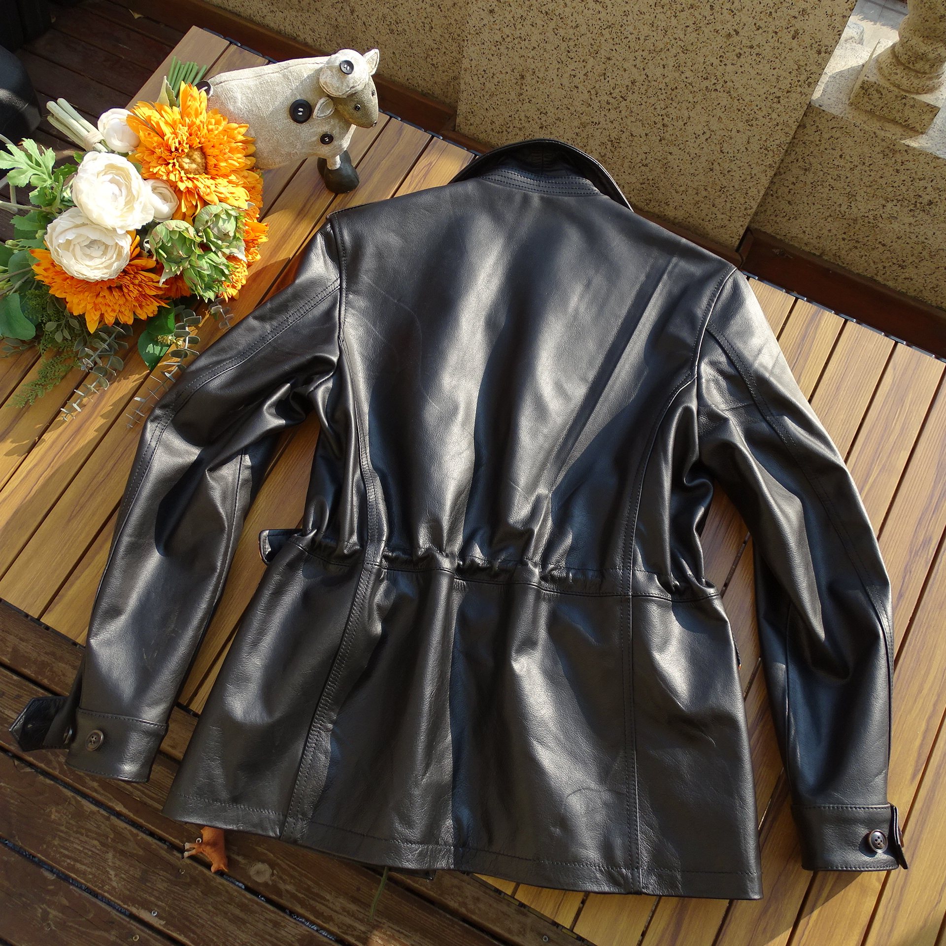 3折限前30位意产茶芯轻便小牛牛皮m43field皮衣