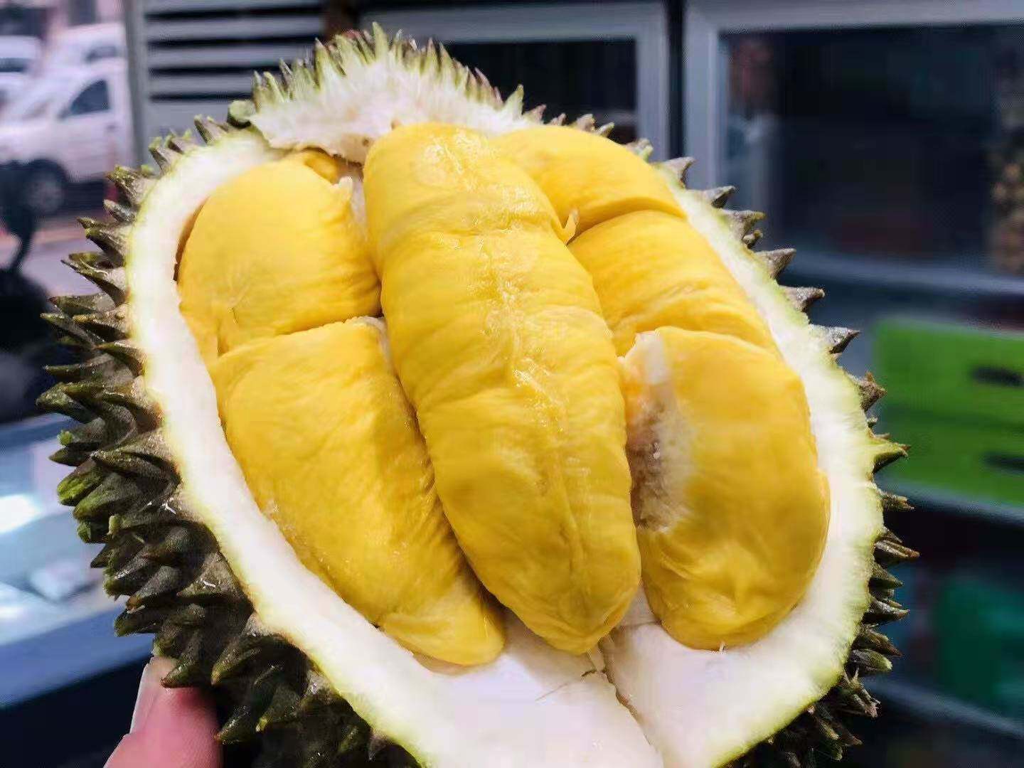 液氮冷冻马来西亚黑标猫山王d197榴莲aa带壳果冻榴莲