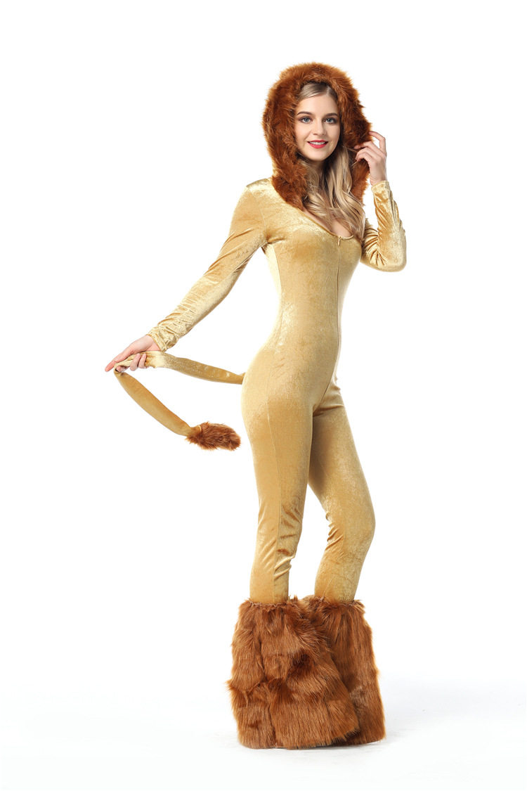 2018年角色扮演舞台聚会派对连身黄色万圣节毛装毛毛装皮草