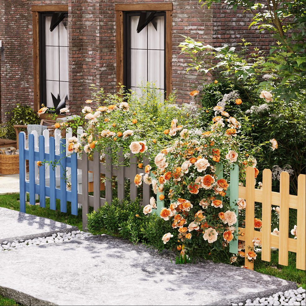 防腐木花园围栏庭院草坪花池护栏户外菜地围挡篱笆装 饰插地小栅栏