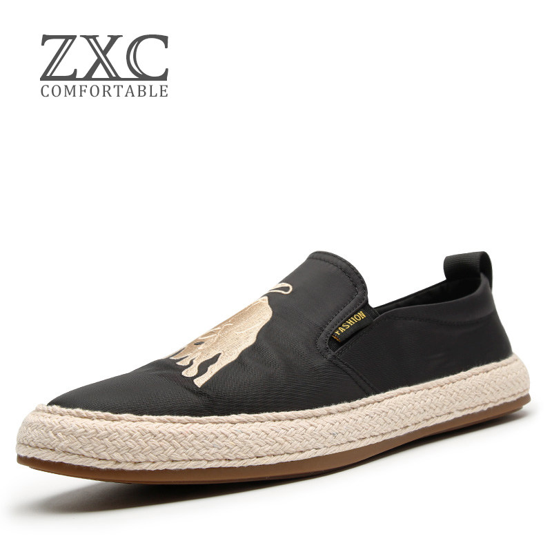 帕达索男士夏季休闲懒人刺绣绣鞋kqq软底透气布鞋