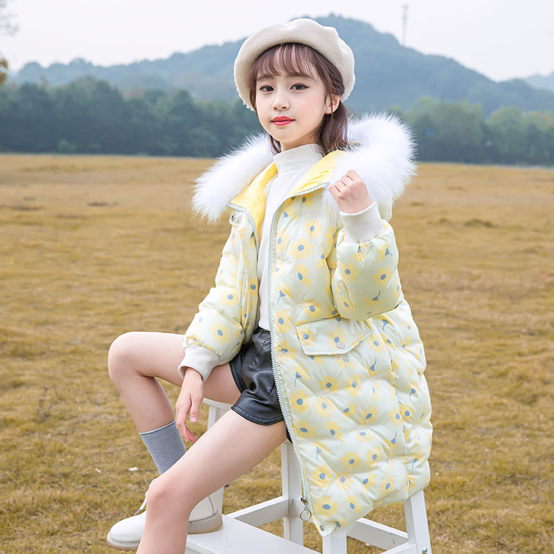 女童棉服2020年新款10岁女孩中长款过膝羽绒宝宝冬季保暖加厚棉衣