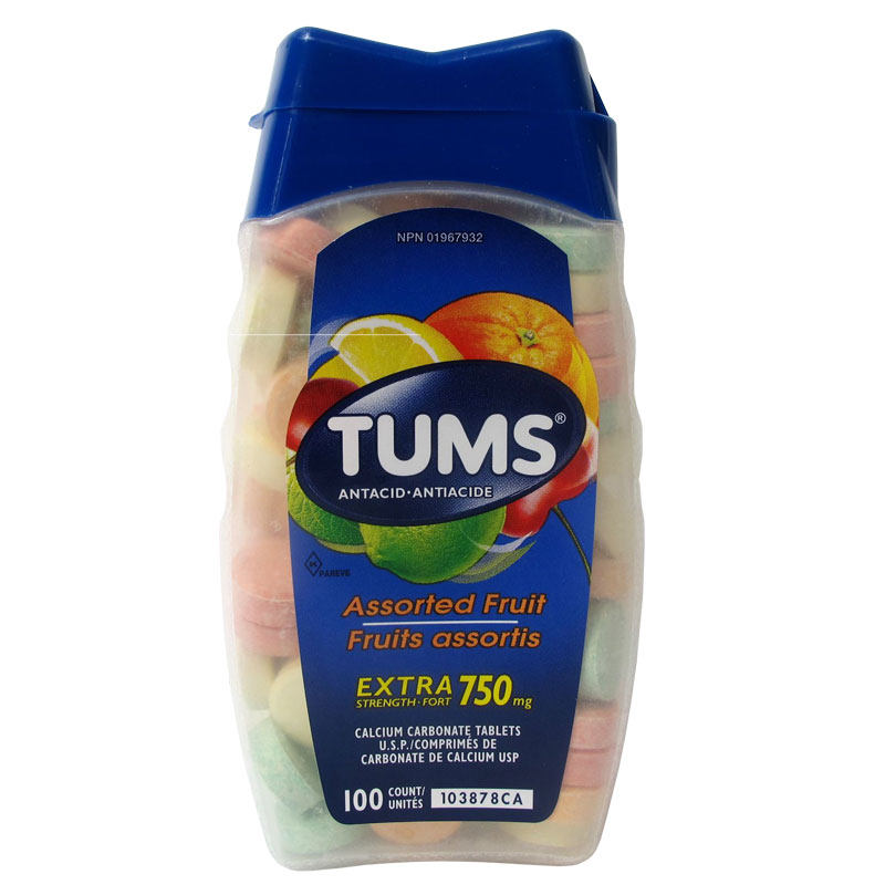 4瓶起包加拿大tums咀嚼钙片缓解孕期胃灼热胃酸孕产妇钙铁锌