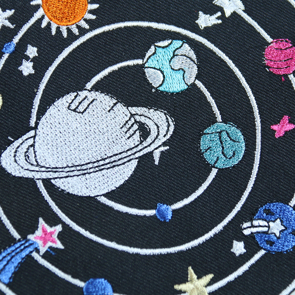 卡通星空风景刺绣布贴银河太阳系服装补丁贴布布贴