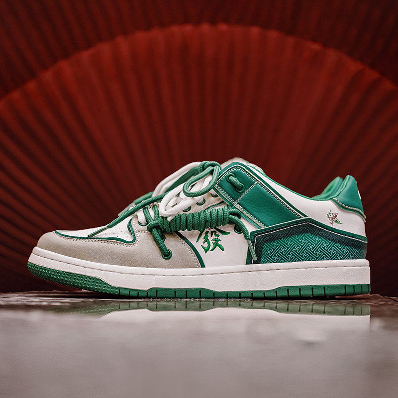 国风发财板鞋男鞋2022新款夏季透气小众复古情侣麻将鞋运动休闲鞋