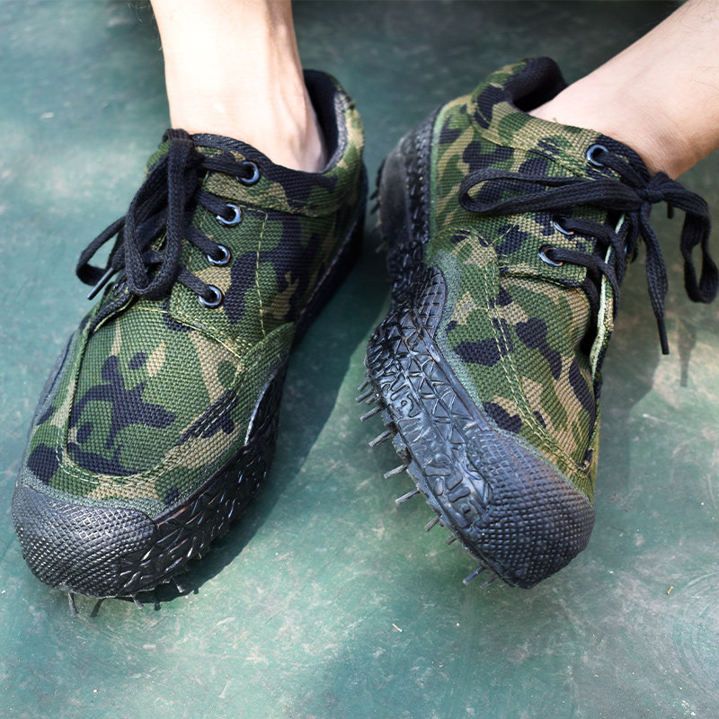 解放鞋男工工地劳保鞋防刺穿劳动干活迷彩鞋子解放鞋