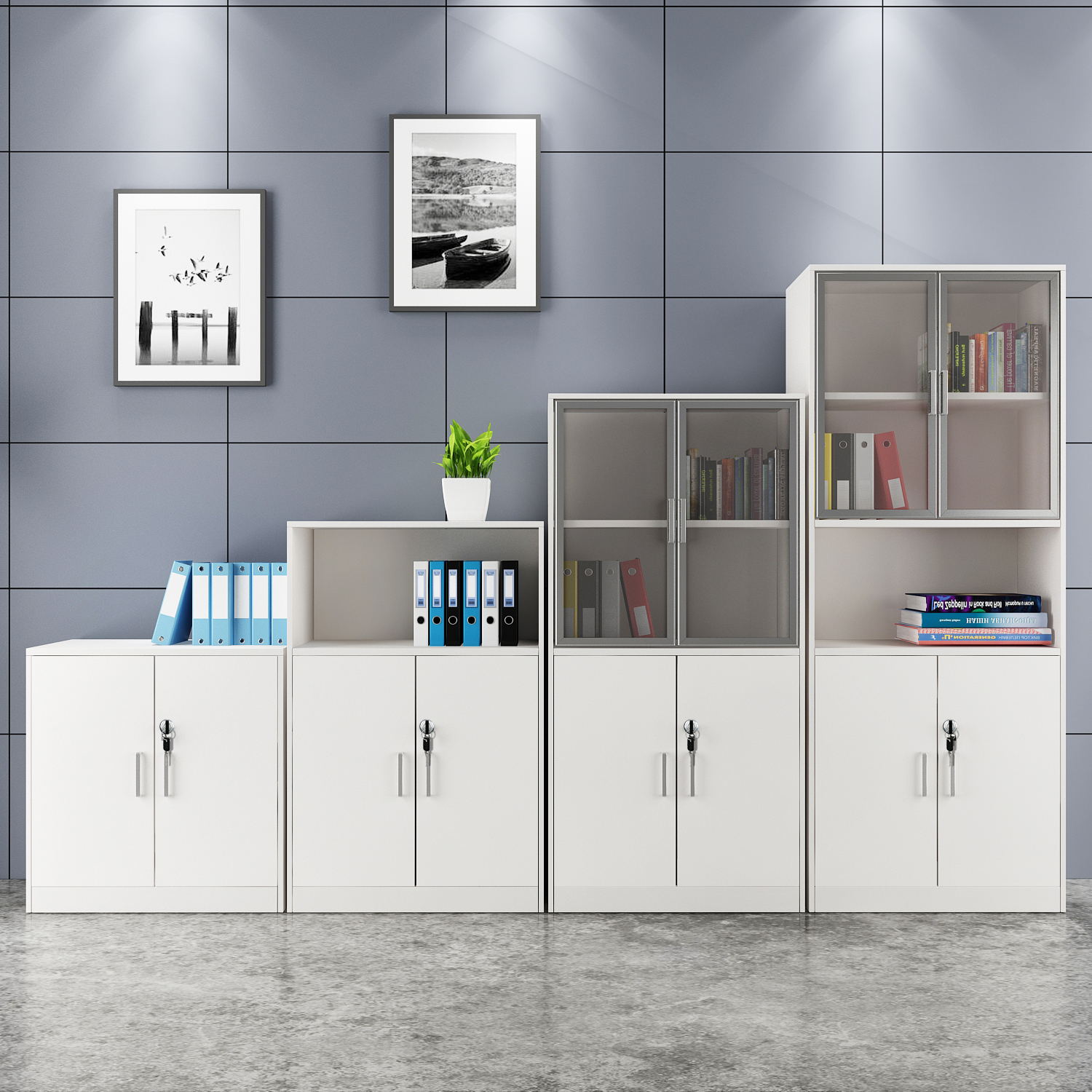 办公家具文件柜矮柜木质储物柜办公室收纳资料柜茶水柜文件柜